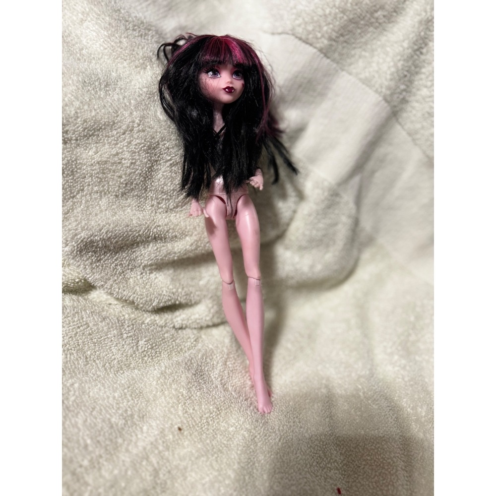 Mattel Monster High Draculaura Nude Doll Body 2015 Pink Black Hair Custom OOAK